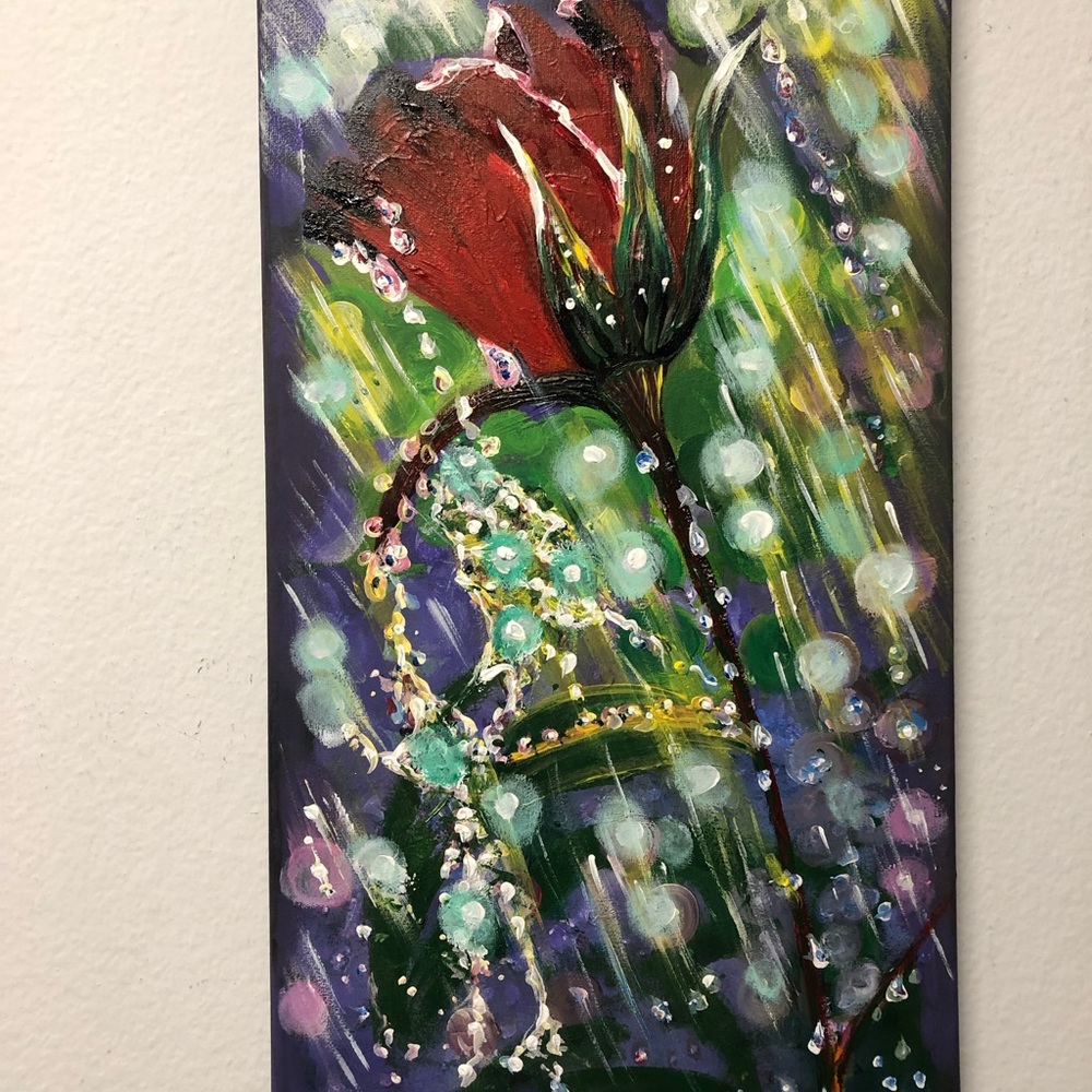 NEW Rose Acrylic Painting By me Size 12x20 inches